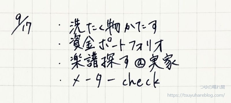 その日のtodoリスト